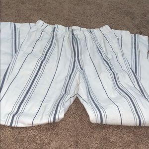 White and Blue Striped pants
